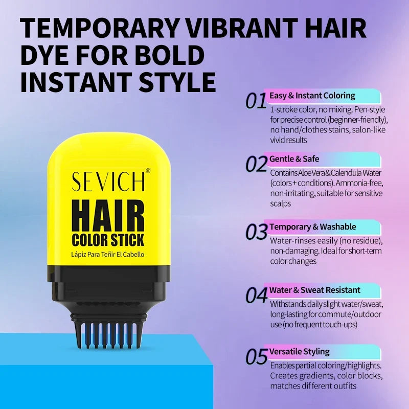 Sevich Temporary Hair Color Wax Comb Stick – Men & Women