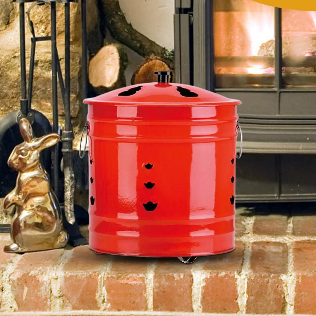 Outdoor Fire Pit with Lid & Spark Screen – Steel Burn Barrel