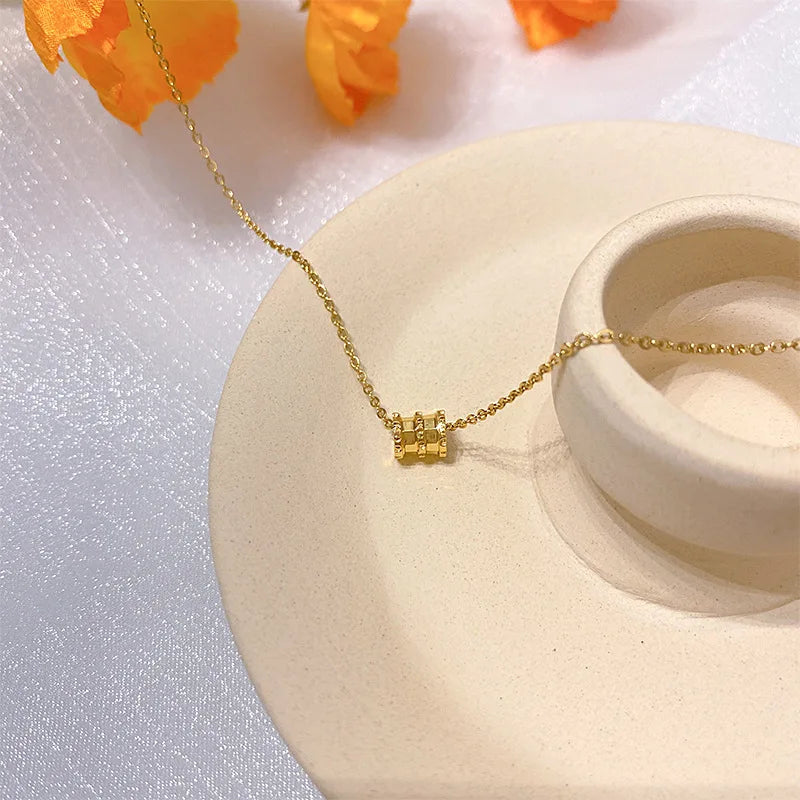 Women's Gold Micro-Paved Cubic Zirconia Pendant Necklace