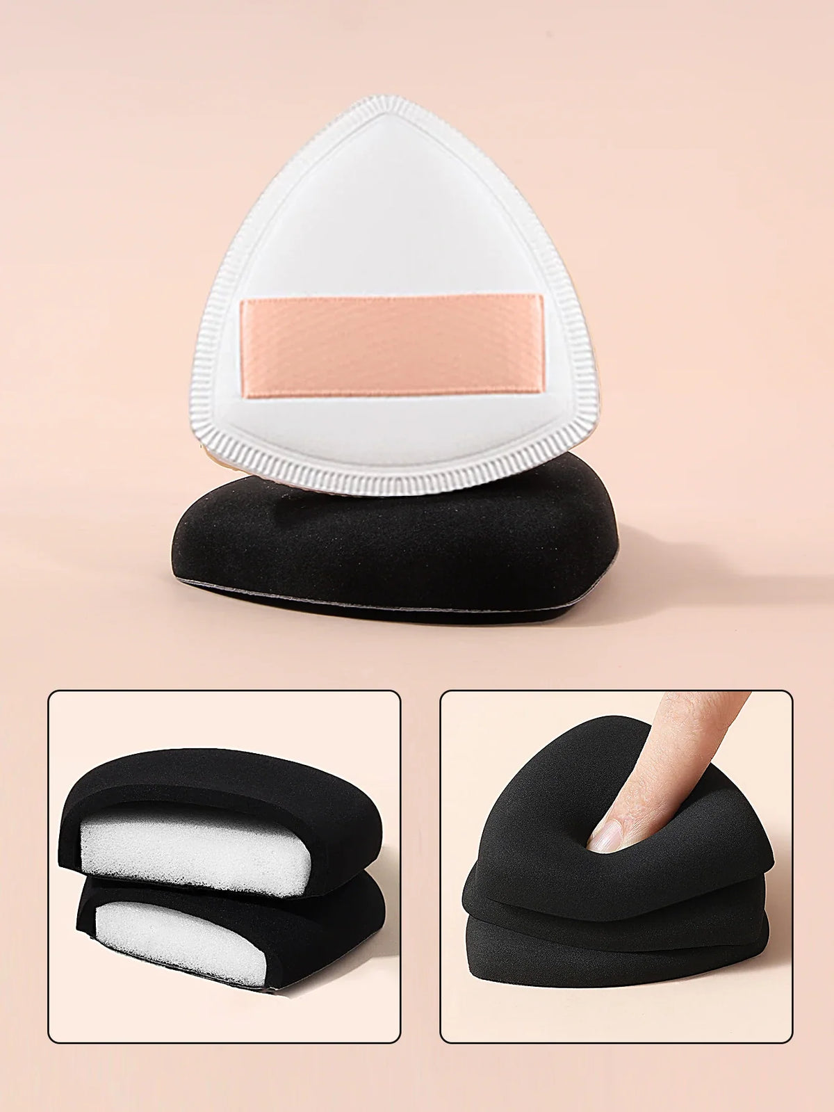2PCS Marshmallow Powder Puffs Wet & Dry – Black & White Set