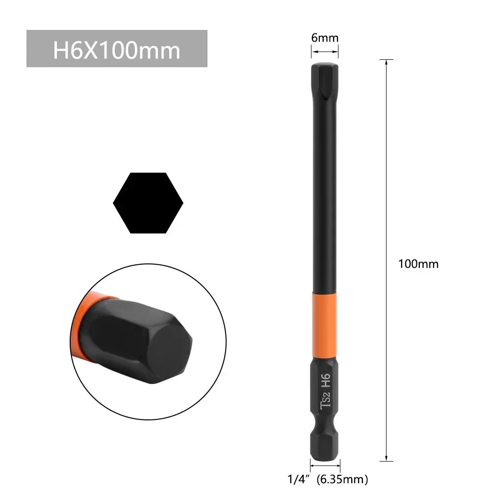 Hex Allen Wrench Bits 1/4" Magnetic Quick-Change Screwdriver