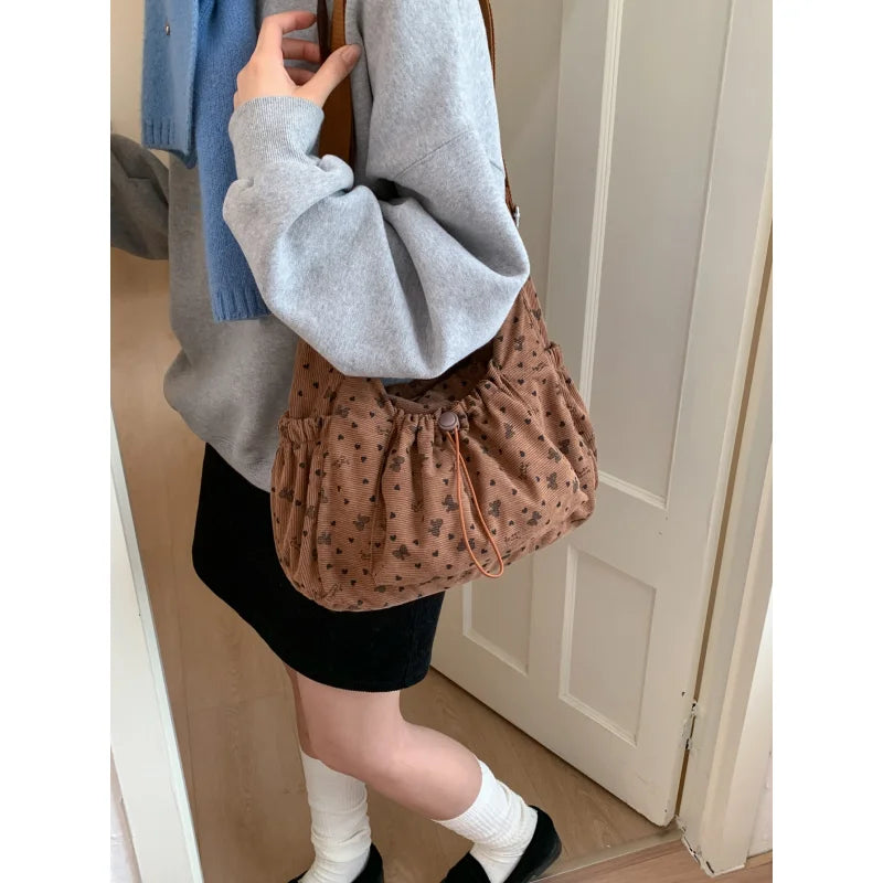 Korean Pleated Crossbody Dumpling Bag – Large Capacity Nylon