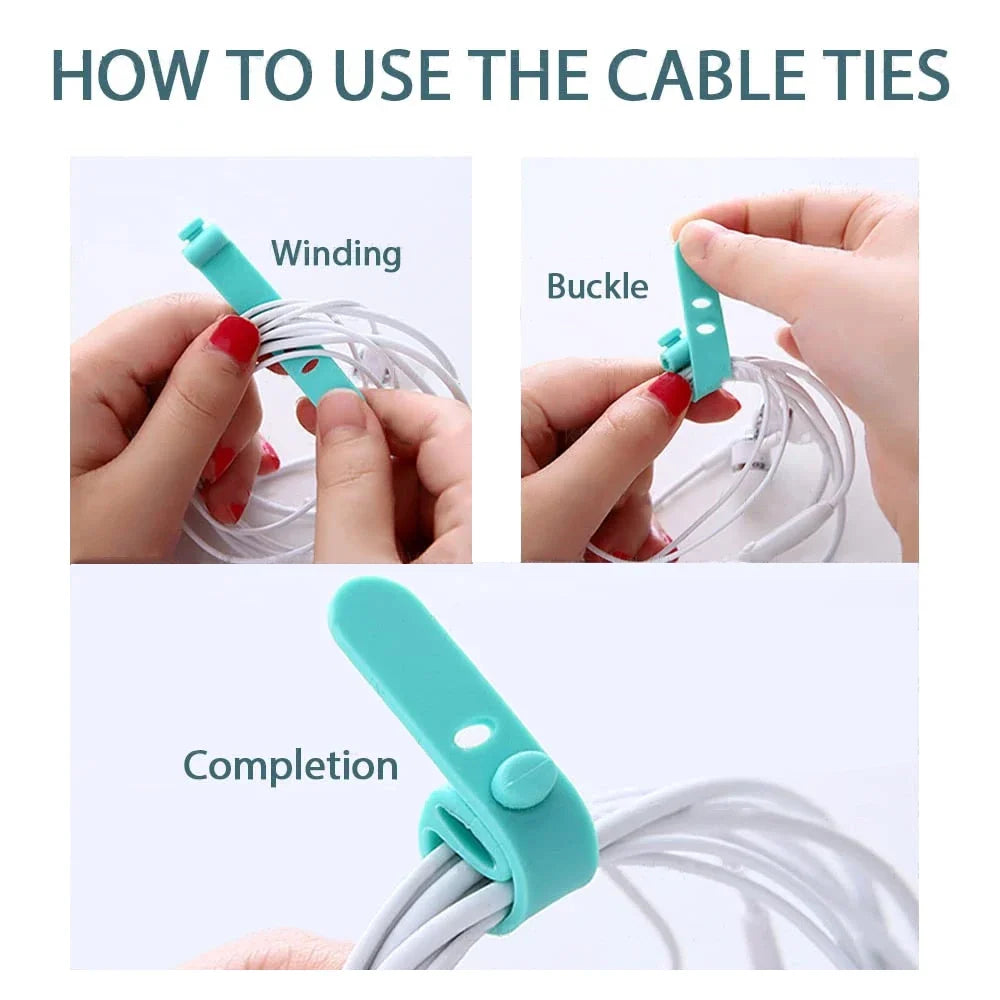 Reusable Silicone Cable Ties Cord Organizer – 4/12/20 Pack