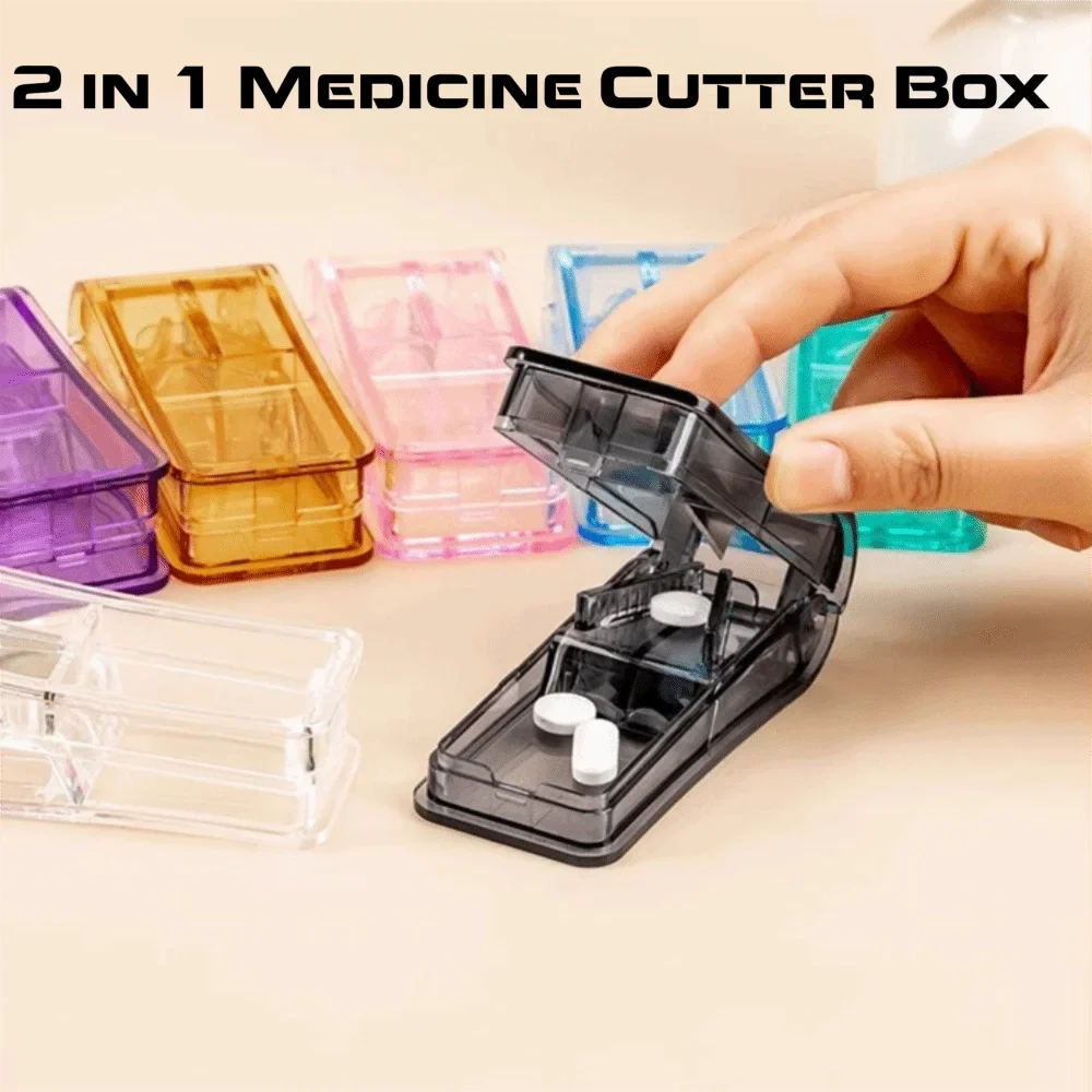 Portable 2-in-1 Tablet Cutter & Pill Storage Case