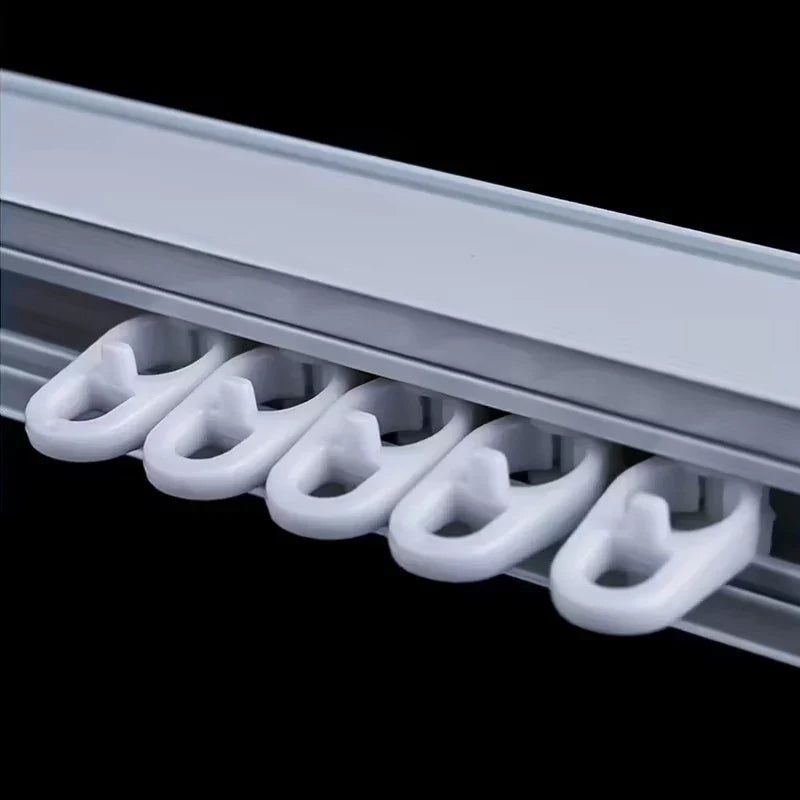 50pcs Curtain Rail Sliding Wheel Hooks – Universal Straight & Curved