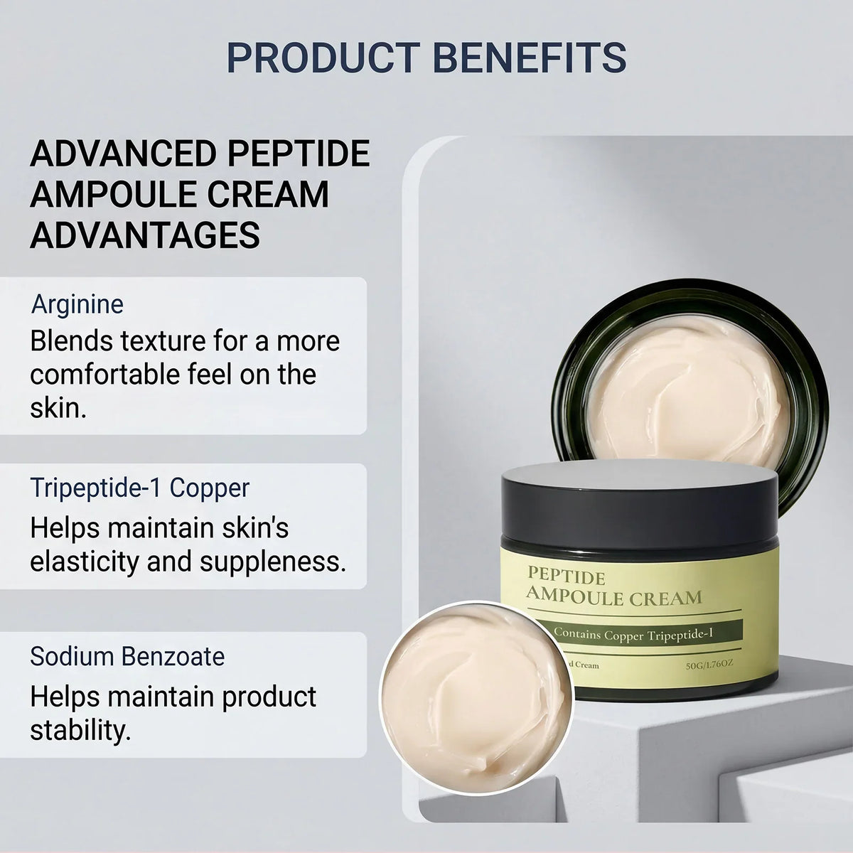 Blue Copper Peptide Face Cream – Hydrating Firming Moisturizer