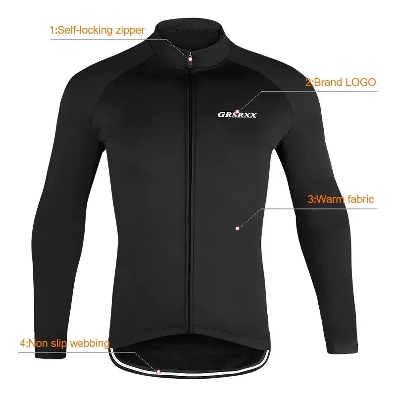 X-TIGER Men's Fleece-Lined Winter Cycling Jacket | Windproof