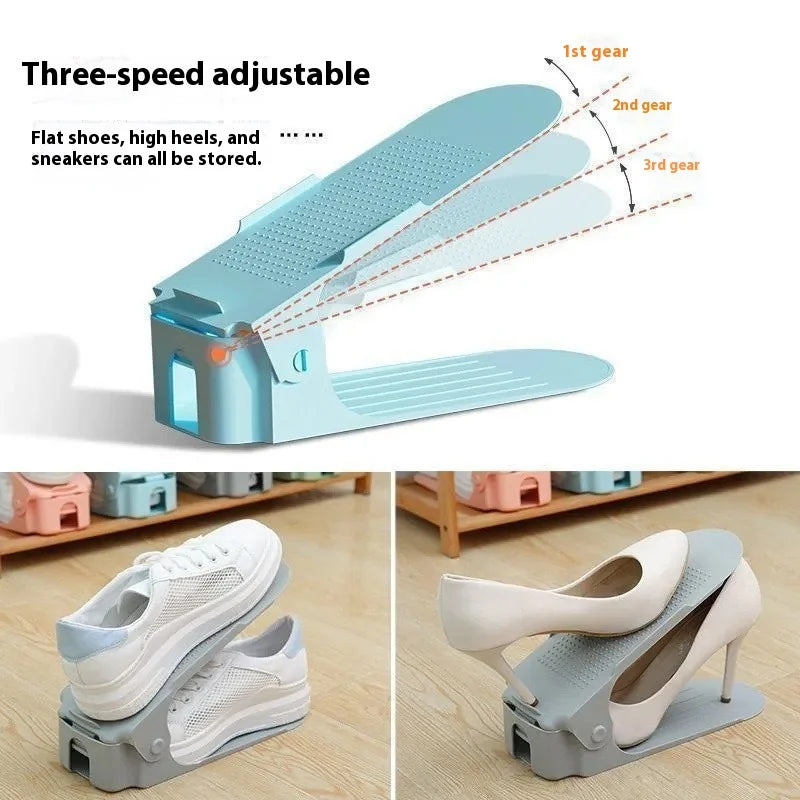 10-Pack Adjustable Stackable Shoe Rack Organizer Set