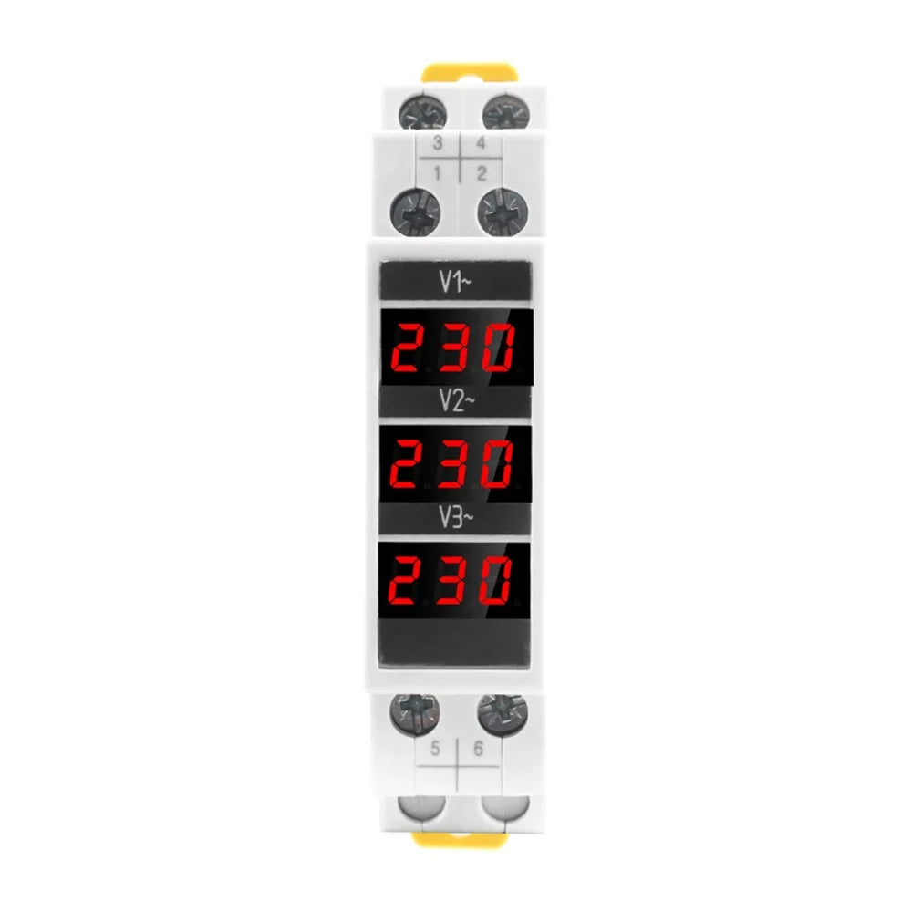 SDM010 DIN-Rail Three-Phase AC Digital Voltmeter 80–500V