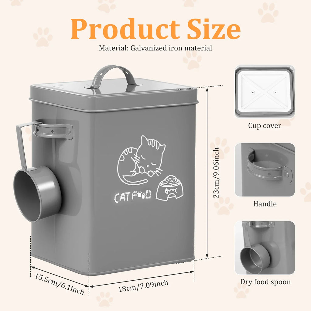 Large Galvanized Iron Pet Food Storage Container with Lid