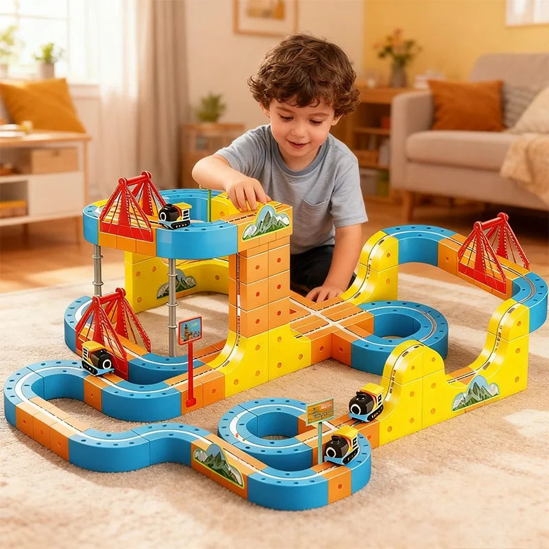 160-Piece Electric High-Speed Rail Train Building Blocks Set