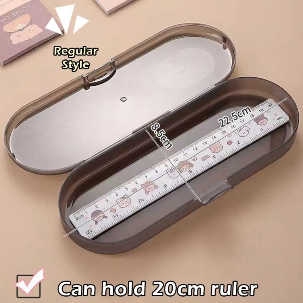Transparent Plastic Pencil Case Stackable Stationery Storage Box