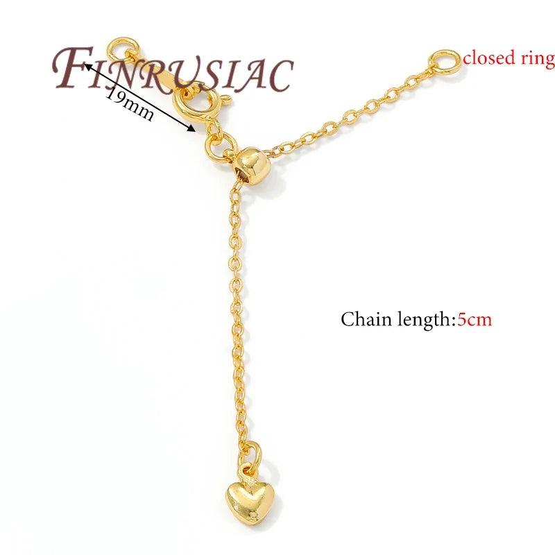 18K Gold Plated Bracelet Chain Extender | Spring Clasp & Stopper