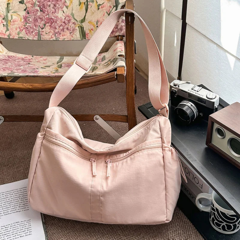 Nylon Crossbody Bag Waterproof Lightweight Large Capacity Tote