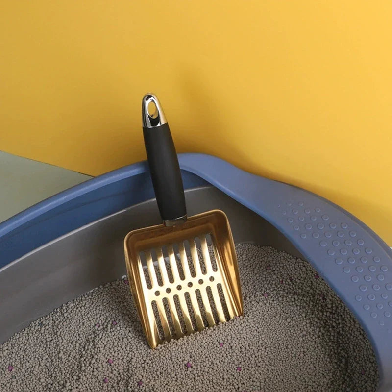 Stainless Steel Cat Litter Scoop – Long Handle Pet Cleaning Tool
