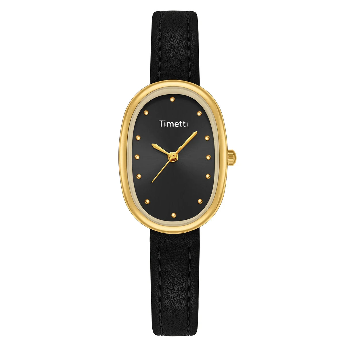 Timetti Women's Retro Square Quartz Watch | Leather Strap