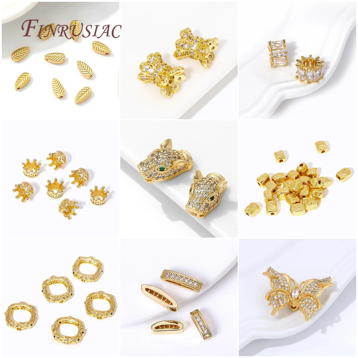 18K Gold Plated Brass Spacer Beads – DIY Jewelry Making