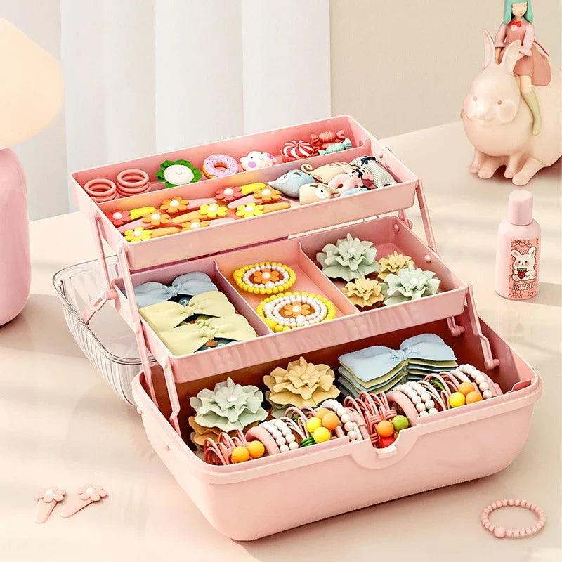 Multi-Layer Hair Accessories Organizer Box for Girls