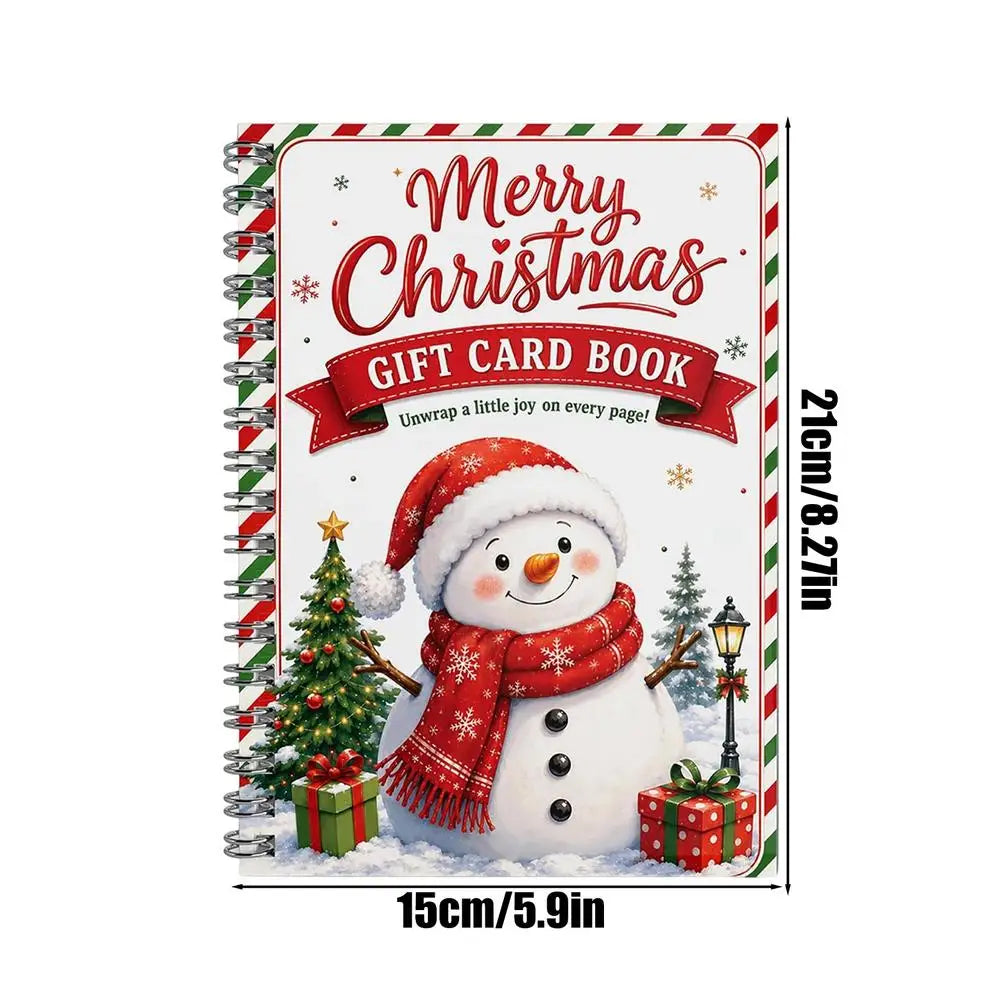 Christmas Gift Card Holder Book | Spiral-Bound Festive Booklet
