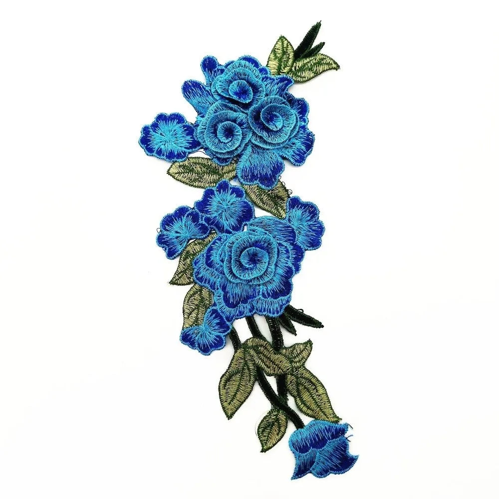 3D Embroidered Rose Flower Sew-On Patch – Ethnic Appliqué