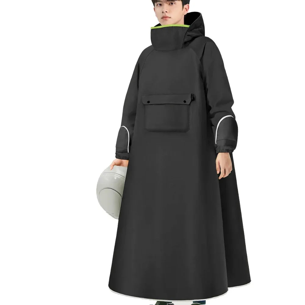 EVA Oxford Cloth Hooded Rain Poncho – Reflective Full-Body