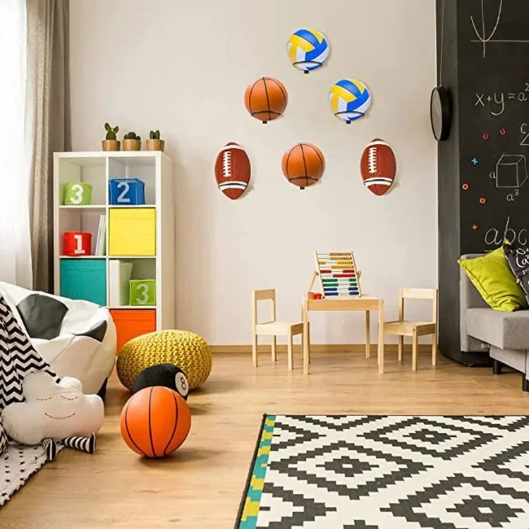 Wall Mounted Sports Ball Storage Rack – Iron Frame Holder