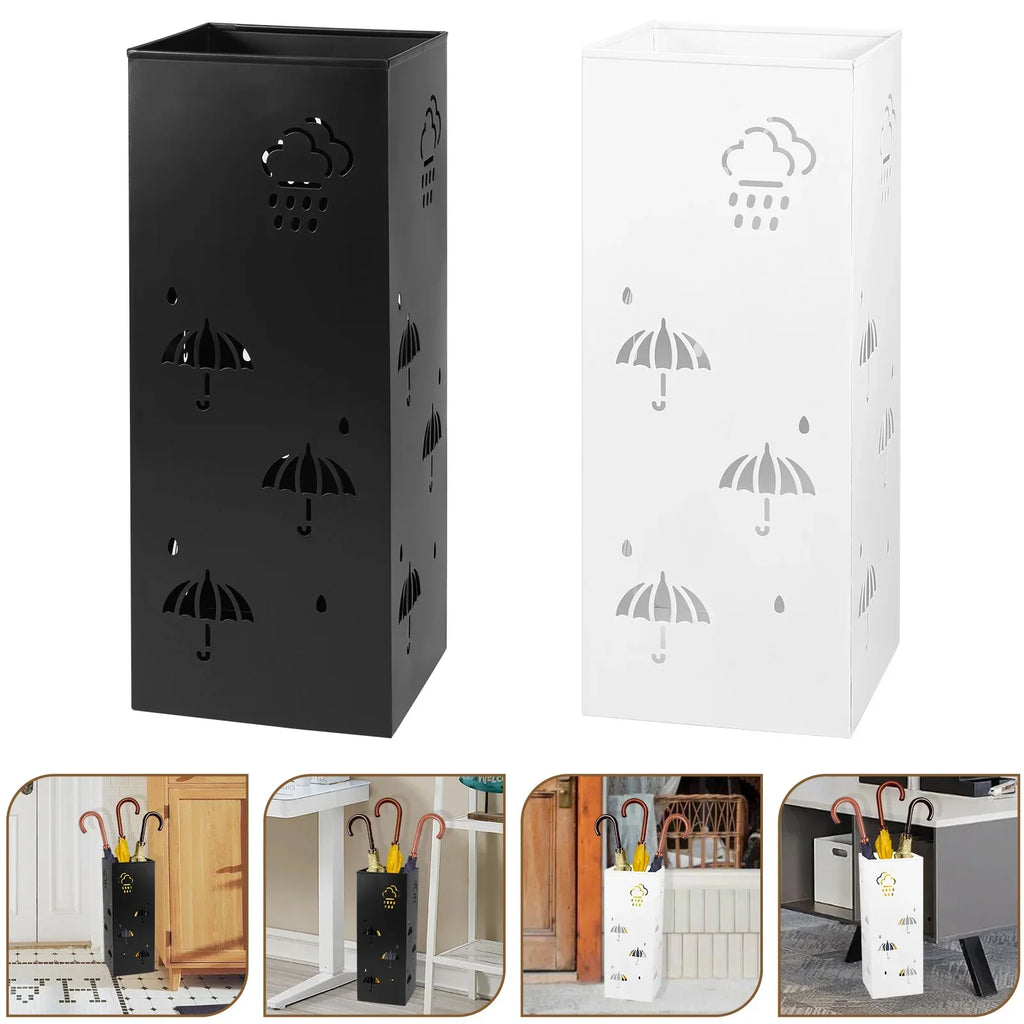 Square Metal Umbrella Stand Rack – Holds 4–8 Umbrellas