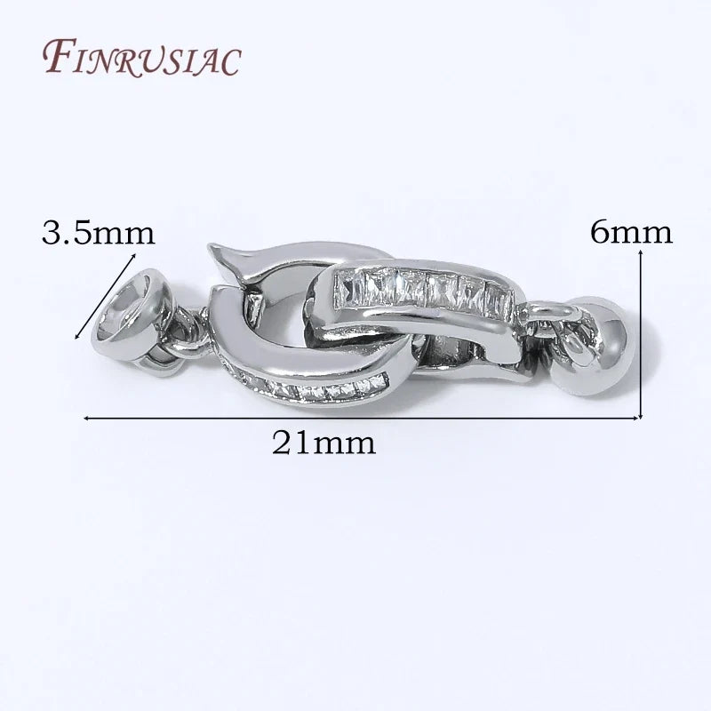 18K Gold Plated Twisted Rope Crystal Rhinestone Jewelry Clasp