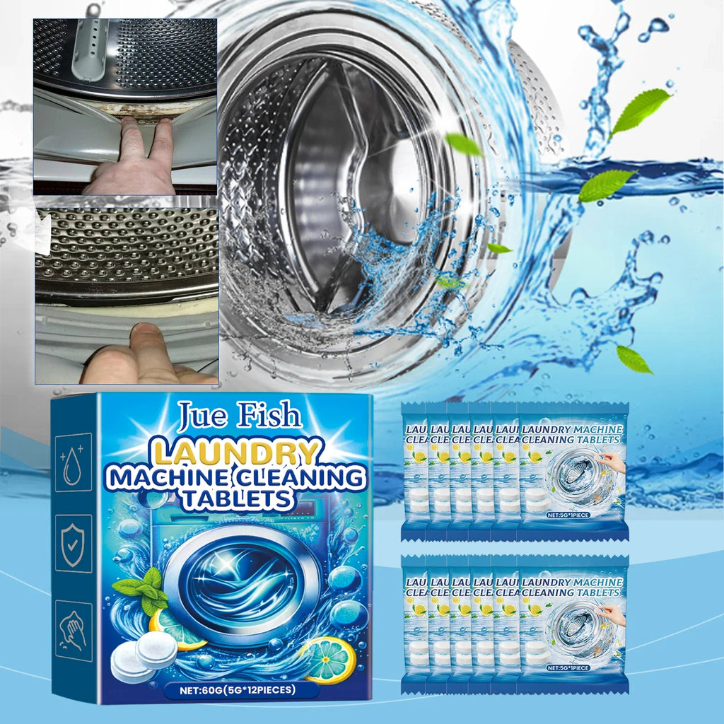 Washing Machine Cleaning Tablets 12PCS – Deep Clean & Odor Free