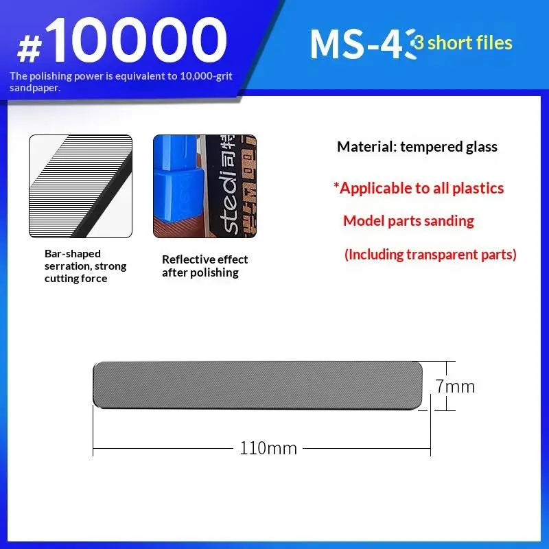 Ultra Fine Glass File – Washable Model Polishing & Nub Removal Tool