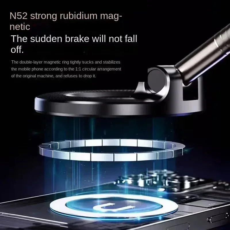 Magnetic Vacuum Car Phone Mount – 360° Adjustable Holder Stand