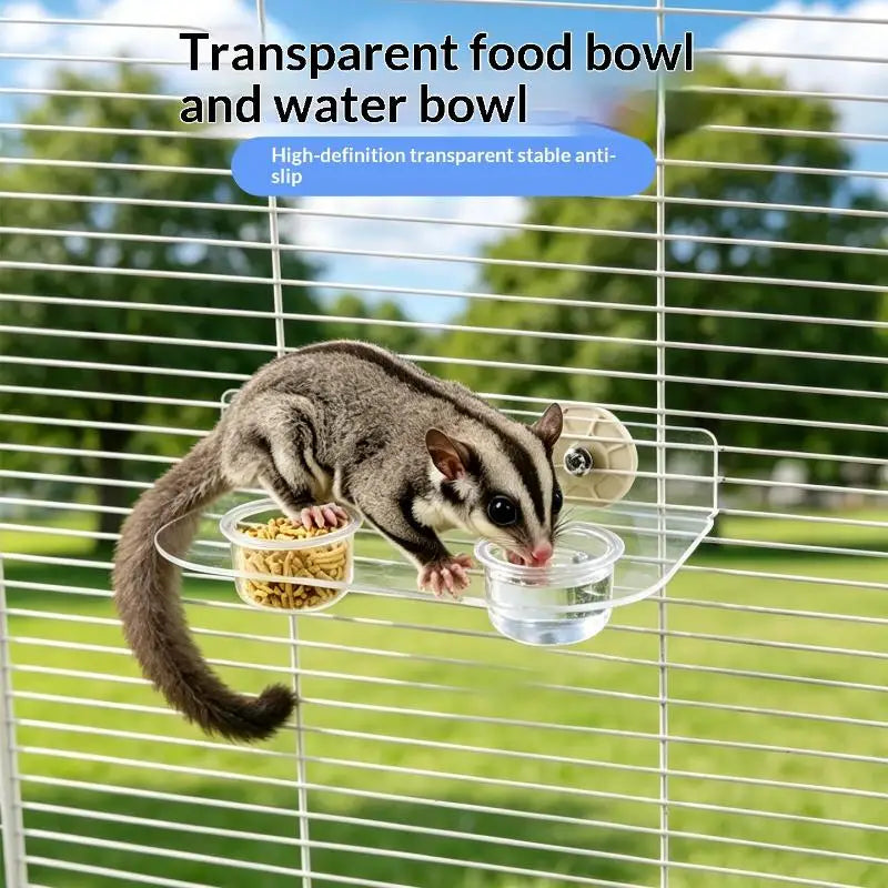 Clear Acrylic Dual Pet Feeder Bowl – Cage Clip Small Animals
