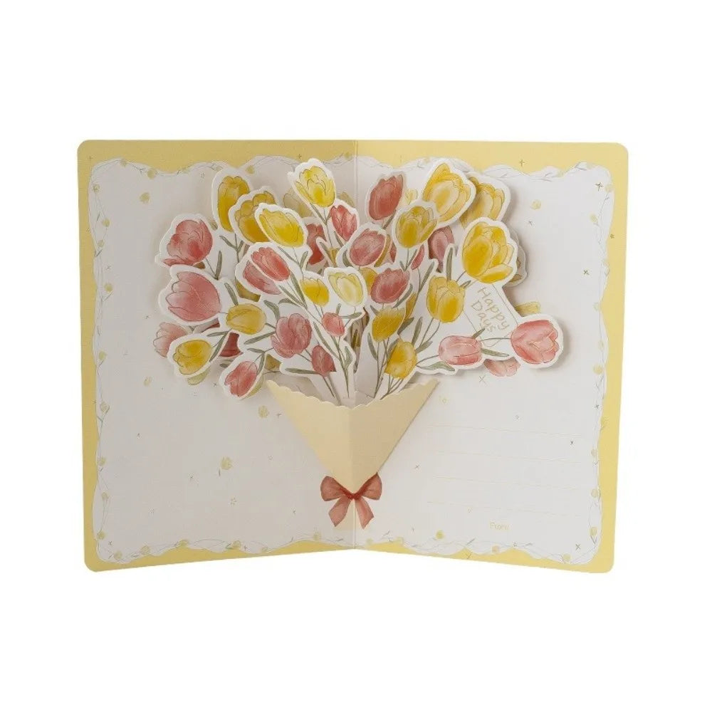 3D Pop-Up Flower Greeting Card – Handmade Valentine's Day Card