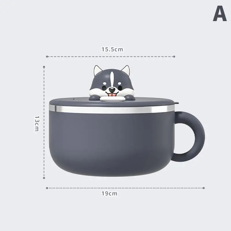 Stainless Steel Noodle Bowl with Lid – Stackable Lunch Box