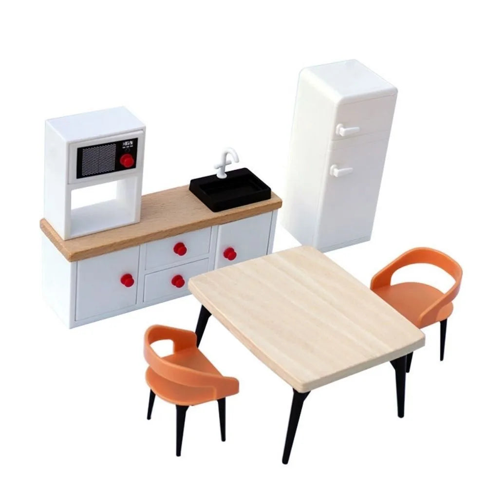 Miniature Dollhouse Furniture Set – Kitchen Dining Cottage