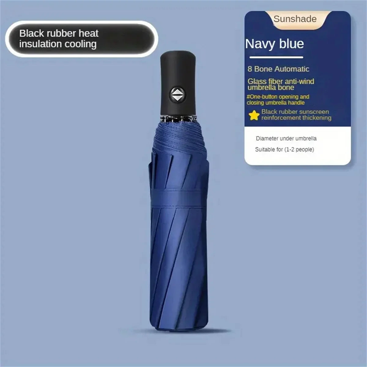 Auto Open Foldable Umbrella – Large UV & Wind Resistant