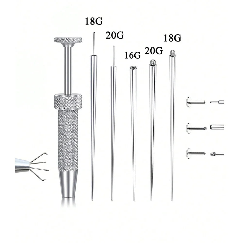 Stainless Steel Piercing Ball Grabber Tool Kit – Lip, Nose & Ear