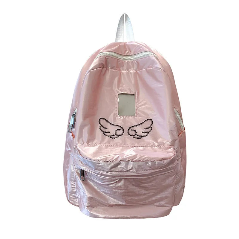 Korean Style Embroidered Student Backpack – Lightweight Waterproof