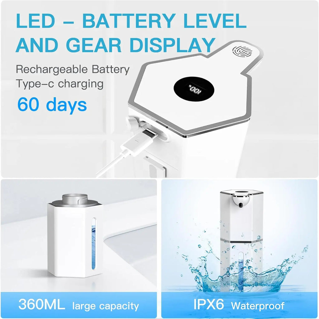 DUTRIEUX Touchless Foaming Soap Dispenser USB Wall Mount 360ml