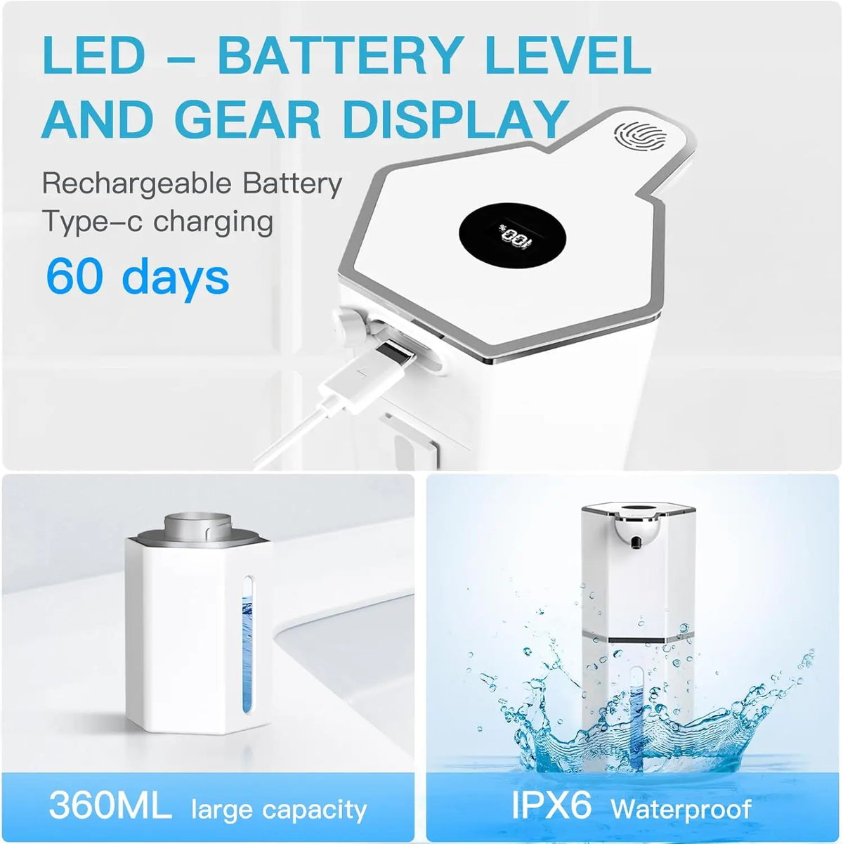 DUTRIEUX Touchless Foaming Soap Dispenser USB Wall Mount 360ml
