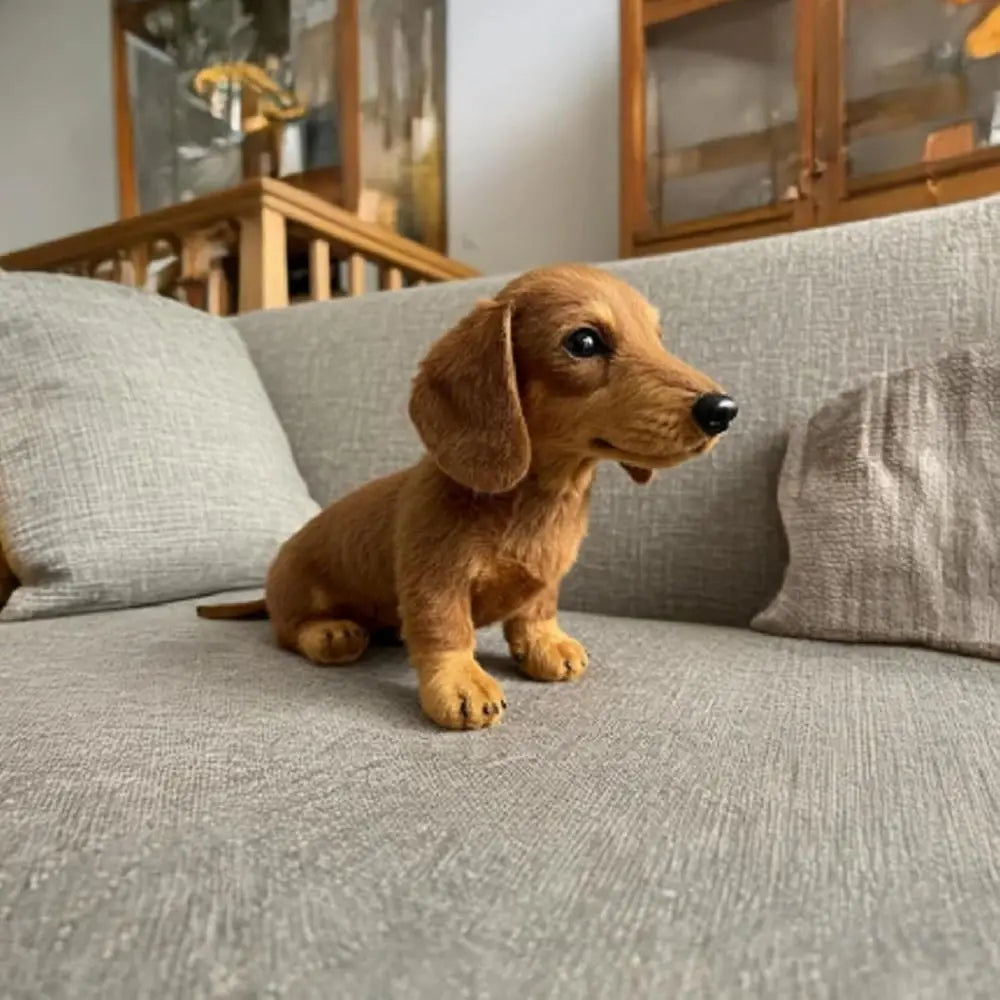 Realistic Dachshund Plush Toy – Soft Stuffed Dog Gift