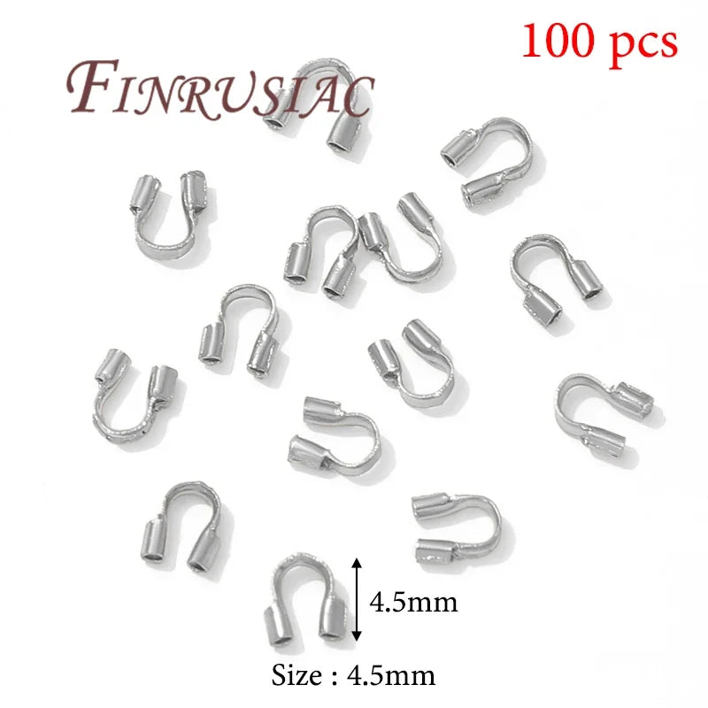 18K Gold Plated Crimp Tube End Beads for Jewelry Making – 100pcs