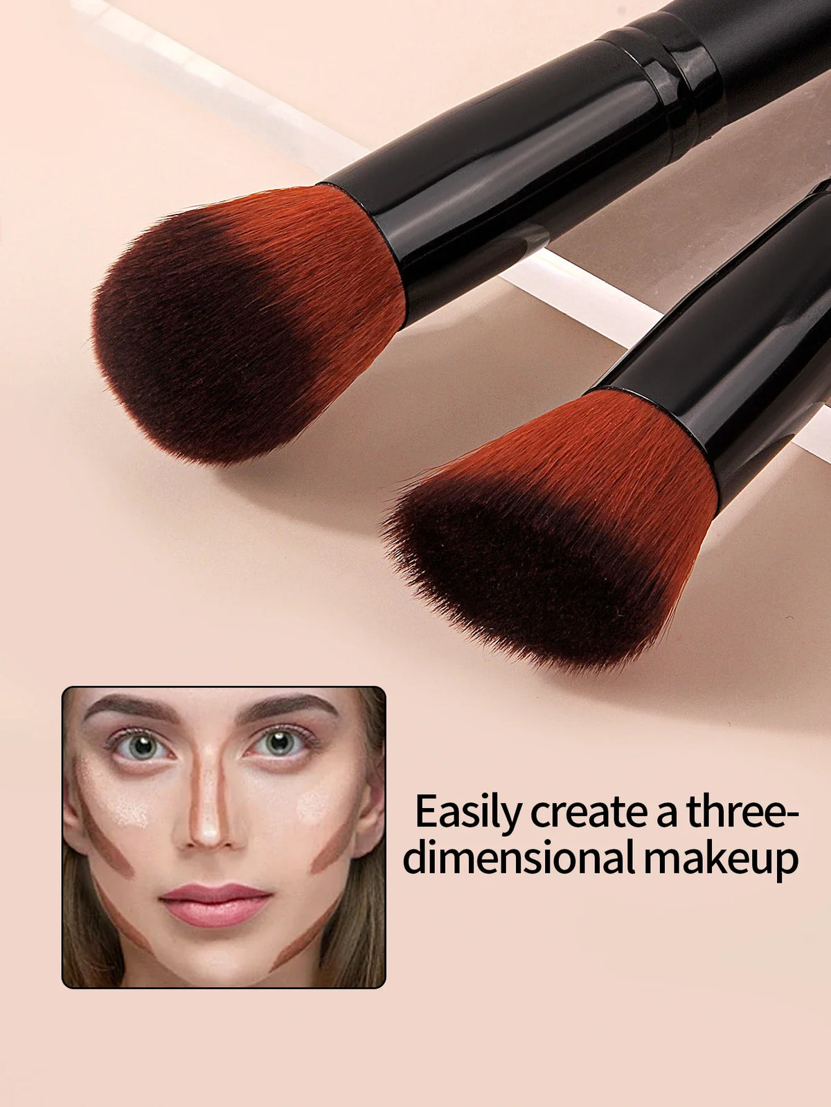 2Pcs Makeup Brush Set – Contour & Blush Brushes | Nixie