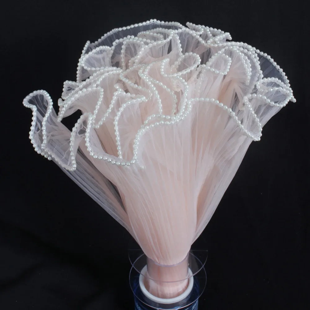 Pearl Wave Mesh Flower Bouquet Wrapping Yarn 28cm x 4 Yards