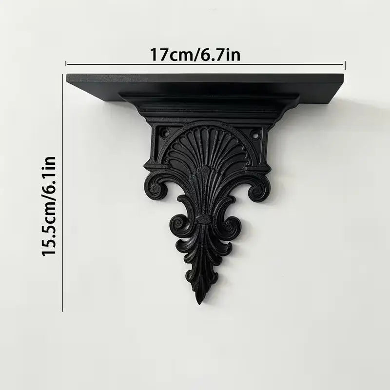 3D Carved Gothic Floating Wall Shelf – Plant & Décor Display