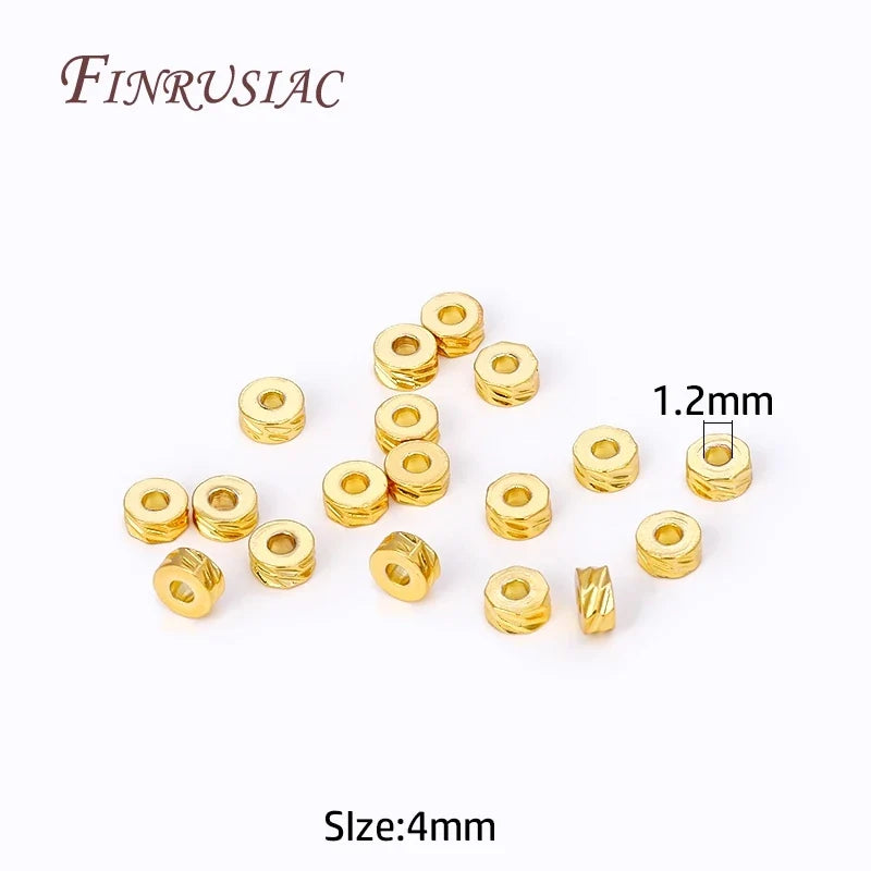4mm 18K Gold Plated Brass Roundel Spacer Beads | DIY Jewelry