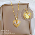 Luxury Heart Pendant Necklace Gold Stainless Steel Choker