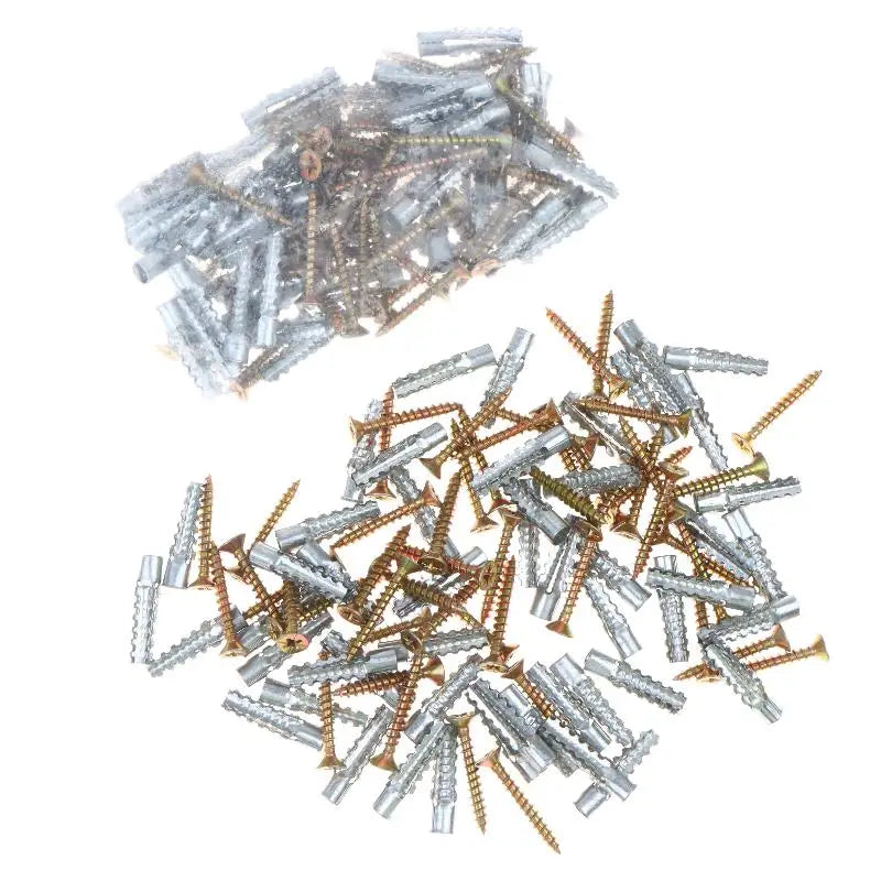 100-Set 6/8mm Wall Anchors & Screws Kit – Concrete & Drywall