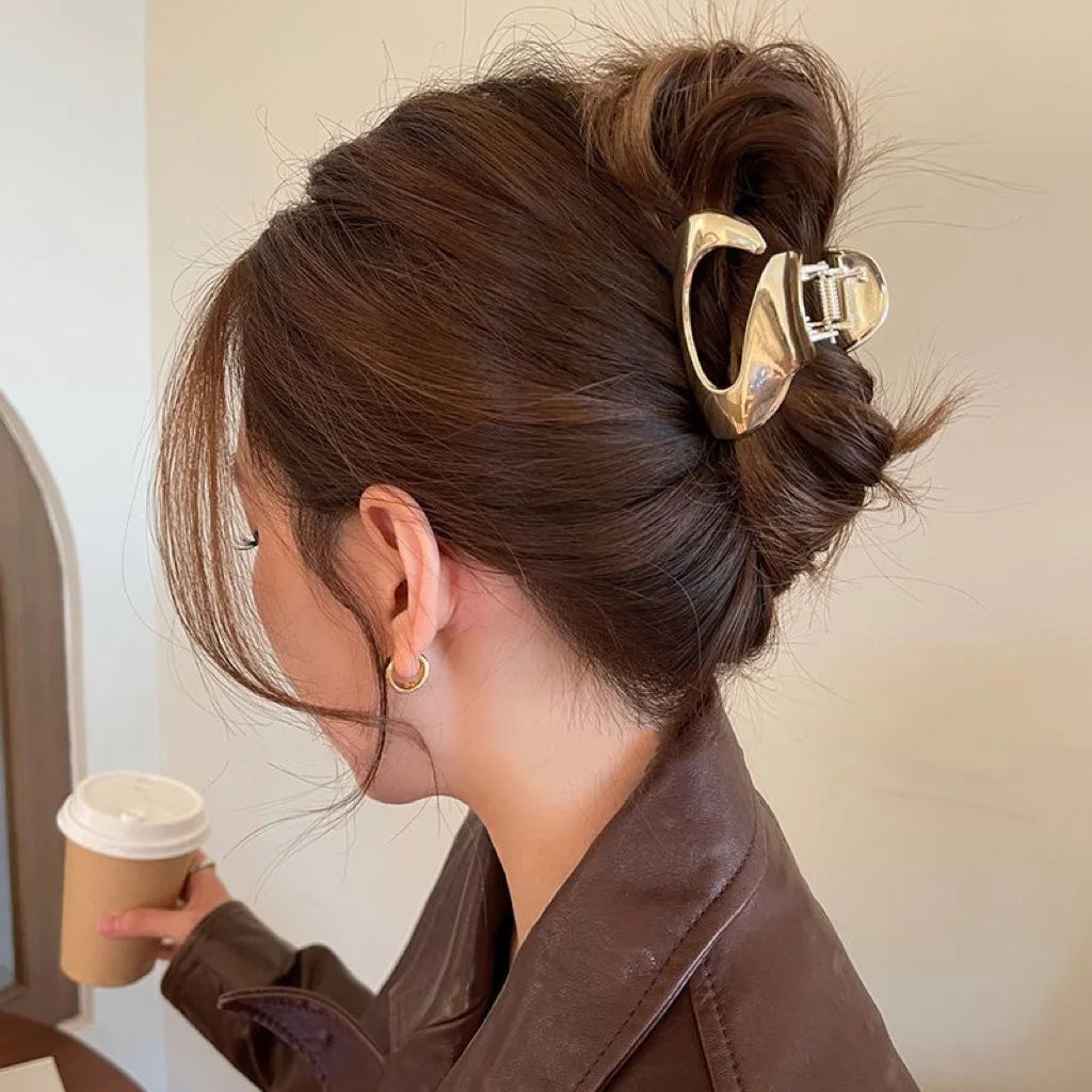 Metal Geometric Hair Claw Clips – Korean Style Barrettes Women