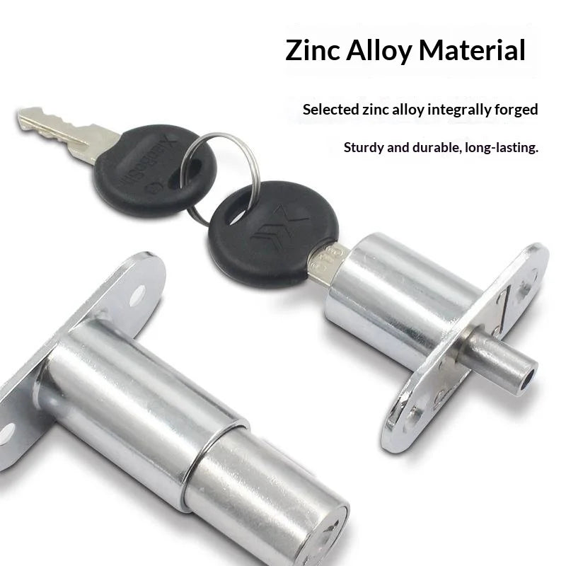 Zinc Alloy Press-Type Sliding Door Lock – Cabinet & Wardrobe